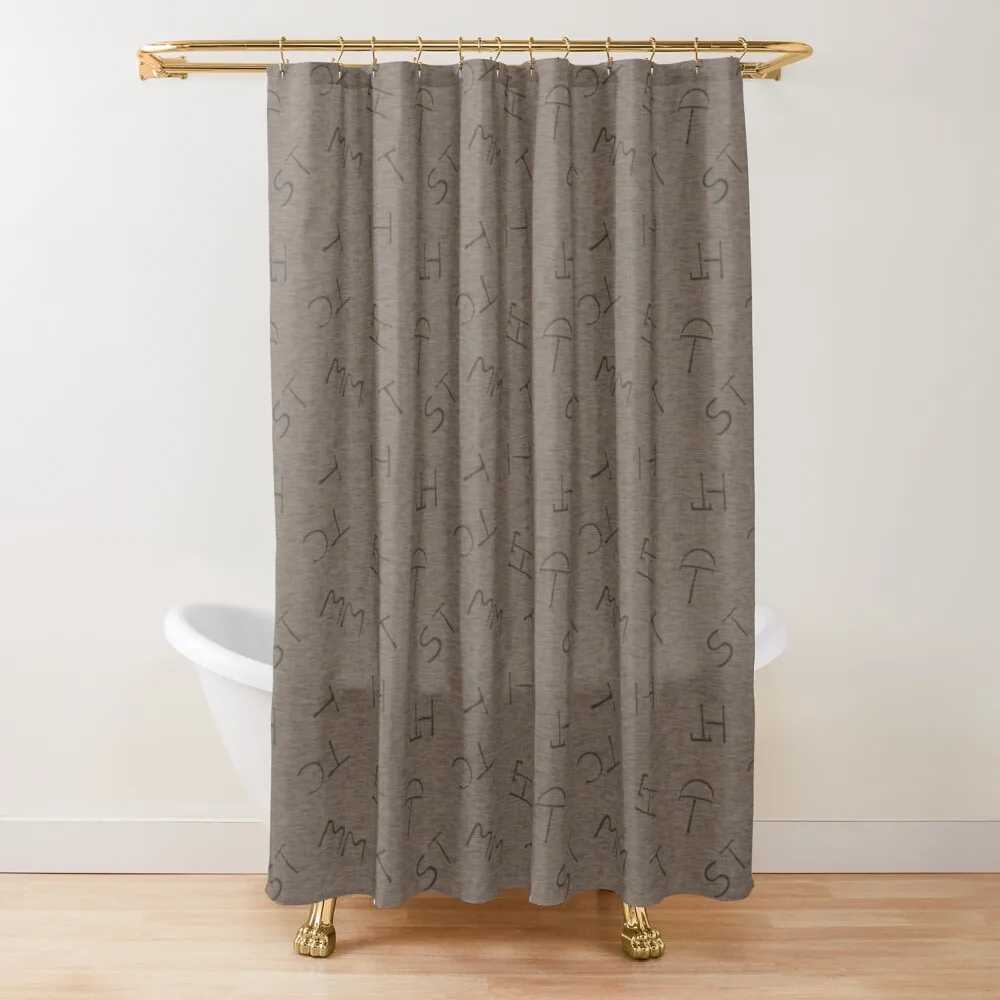 

Cattle Brands - Brown Ready-Made Curtain For Bathroom Panel Japanese Bathroom Deco Blackout Curtain Shower Curtains