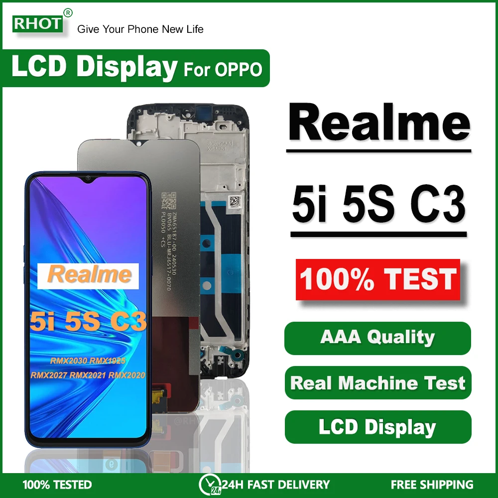 6 5 &quotдля OPPO Realme 5i 5S ЖК-дисплей RMX2030 дигитайзер сенсорного экрана в сборе для C3 A11