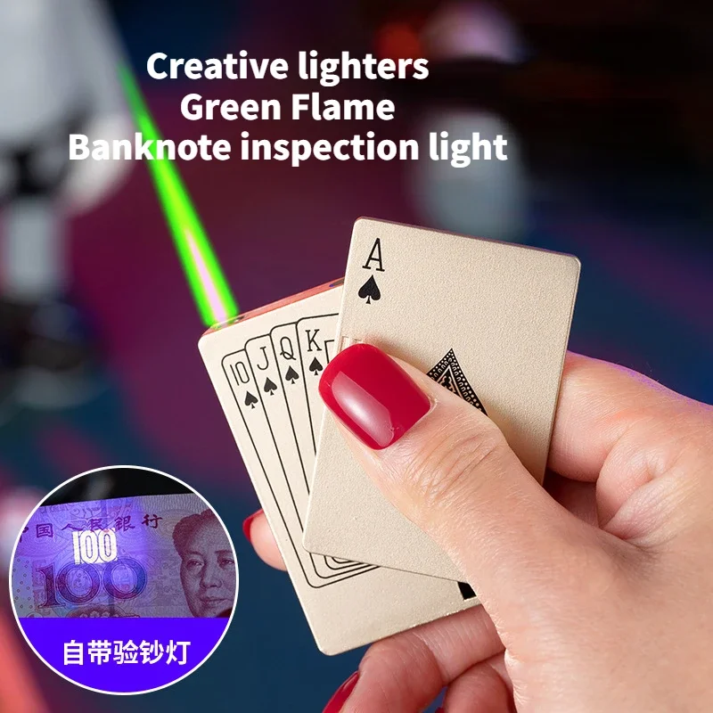 

Online celebrity cash verification poker lighters Customizable portable creative lighters for gift giving Cigarette accessories