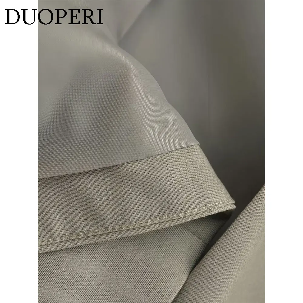 Модный винтажный женский жилет DUOPERI на шнуровке с V-образным вырезом и бисером