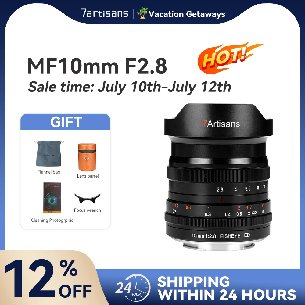 

7artisans 7 artisans 10mm F2.8 Wide Angle Fisheye Full Frame Lens For Sony E Canon RF Nikon Z Panasonic L Leica L FUJIFX GFX 50S