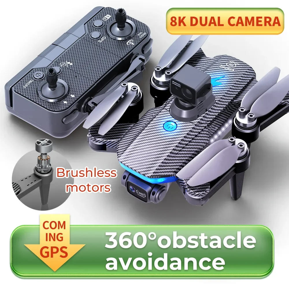 

HJ90 GPS 8K Drone HD Dual Camera Brushless 5G Obstacle Avoidance Remote Control Four Axis Toy Aircraft Rc Distance 3KM Gift Toy