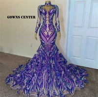black girls long sleeve prom dresses mermaid gowns for women party wear formal evening dresses for a wedding africa abiti da ser