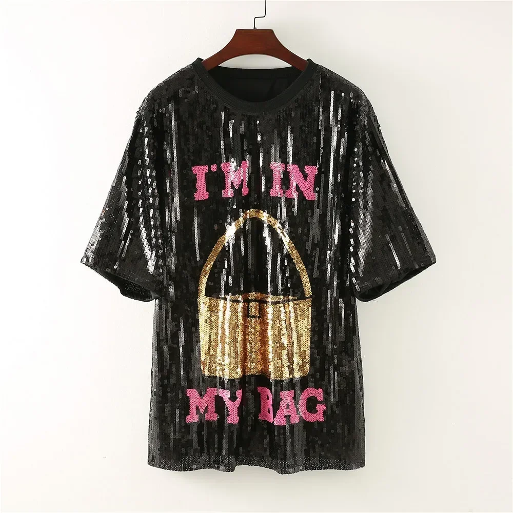 Женская футболка с коротким рукавом и круглым вырезом в стиле хип-хоп