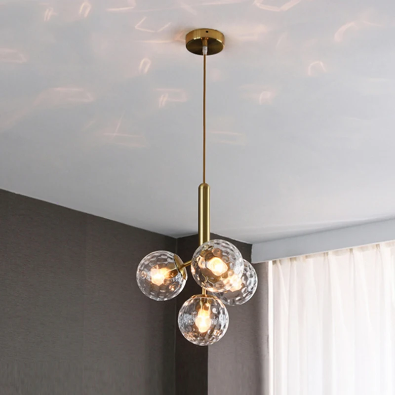 

Подвесная Светодиодная лампа со стеклянным шаром, современные светильники для дома, столовой, комнатного декора лобби отеля, лестницы, подвесной светильник