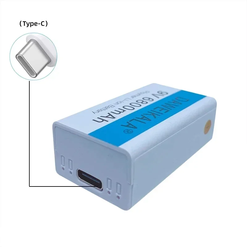 2021 литий-ионная аккумуляторная батарея 9 В 6800 мАч литиевая Micro USB для мультиметра