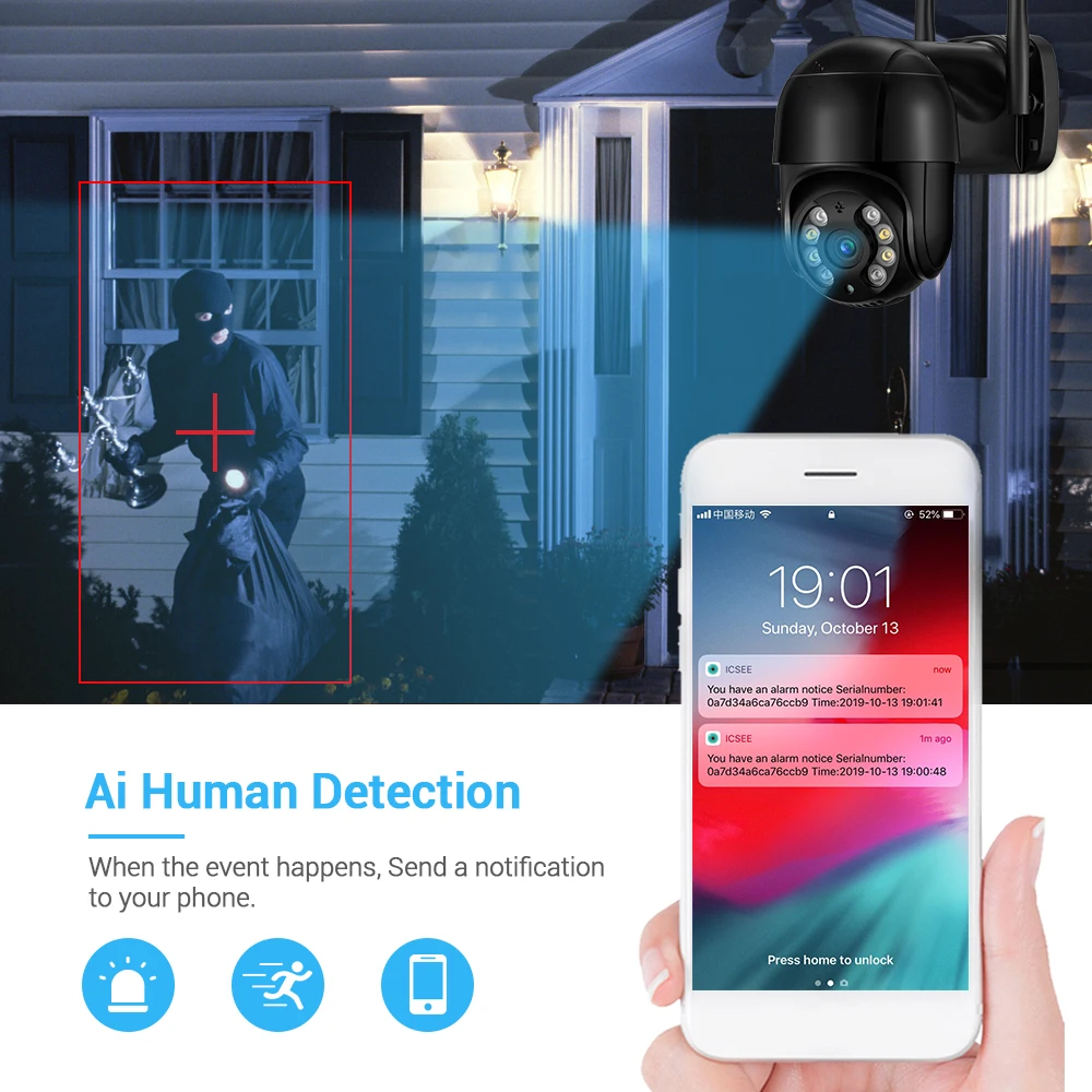 Купить Беспроводная система видеонаблюдения, 1080P, 8 каналов, Wi-Fi, 3 Мп, PTZ, IP-камера, H.265, ночное видение, XMeye