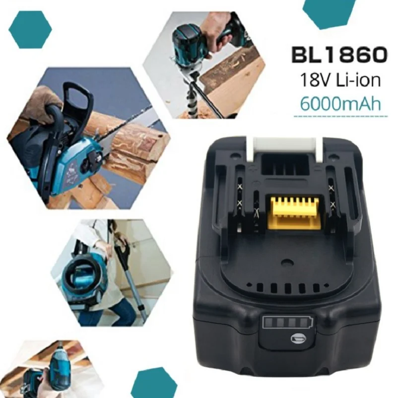 

Durable Battery 18V 6.0Ah 6000mAh BL1830B BL1840 BL1860B LED Indicator