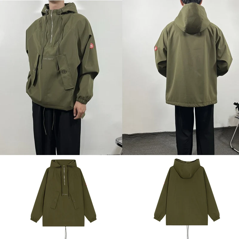 

High Quality Cavempt Ce Versatile Denim Jacket Men Military Green Functional Reflective Jacket Cav Empt Women Fashion Coat