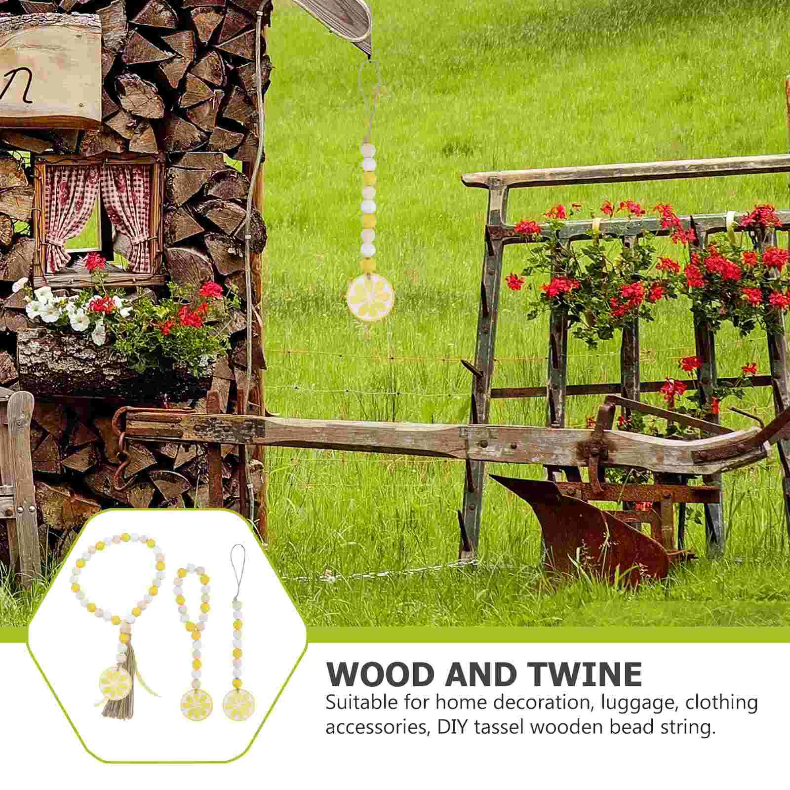 3 шт. занавески лимонные бусины с кисточками банкетный домашний декор деревянные