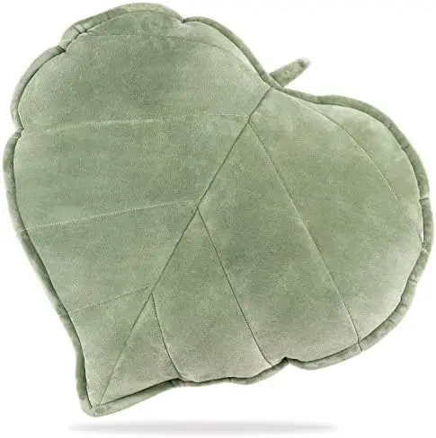 

Decorative Leaf Shaped Throw Pillow Cushion [Green] 19 x 19 inch Great for Bedroom, Sofa, Couch, Living Room Floor cushion Knee