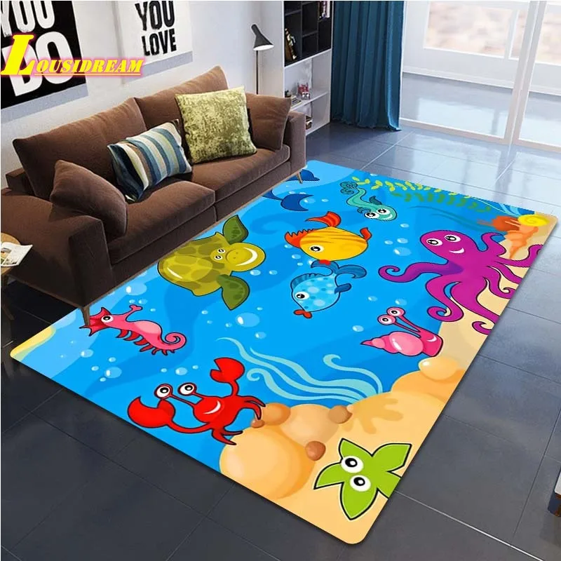 

Underwater world carpet baby game crawling mat home children's room decoration yoga mat outdoor picnic mat photography props