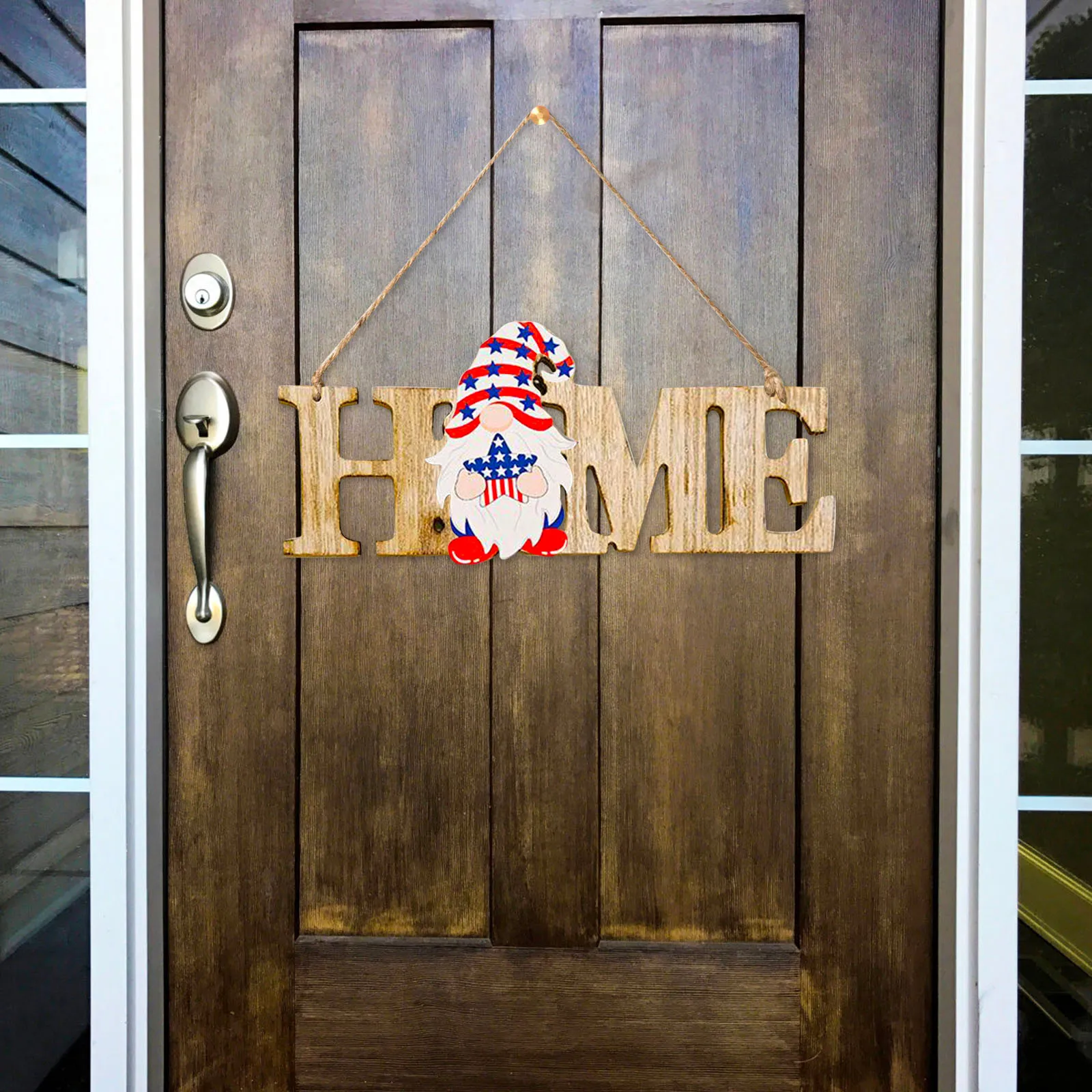 

DIY One Set Replaceable Independence Day Wooden Pendant Hang Ornaments Gnome Ornament Decoration White Christmas Ornaments