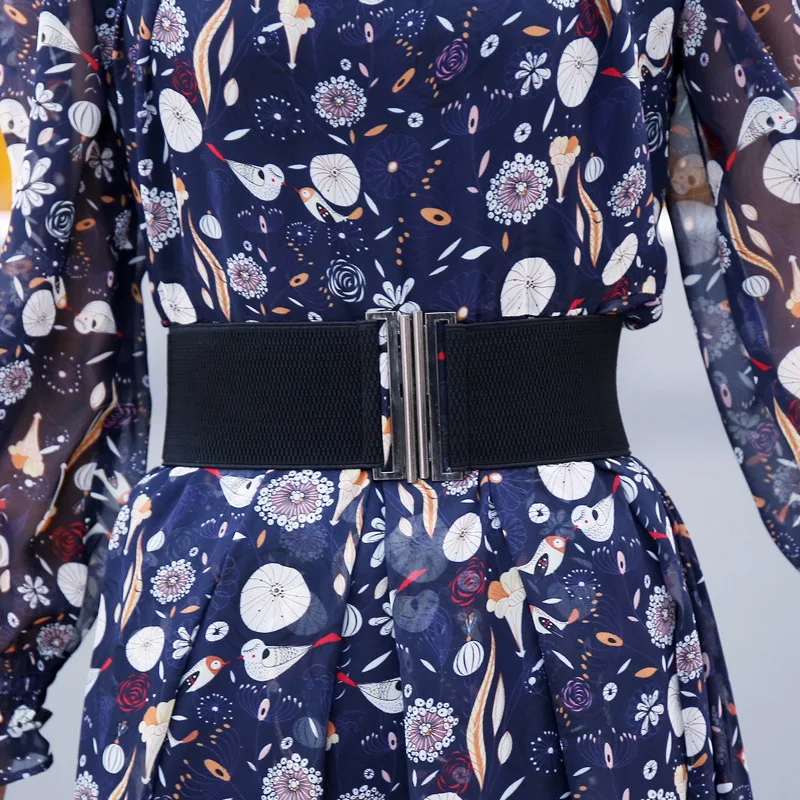 

Women Waist Belts Solid Color Wide Corset Belt Metal Buckle Lady Cummerbands Stretch Waistband Coat Dress Decorative Waist Belt