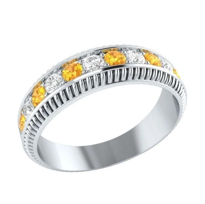 

ANGLANG Fashion Yellow Cubic Zirconia Promise Rings for Women Wedding Party Stylish Accessories High Quality Statement Jewelry