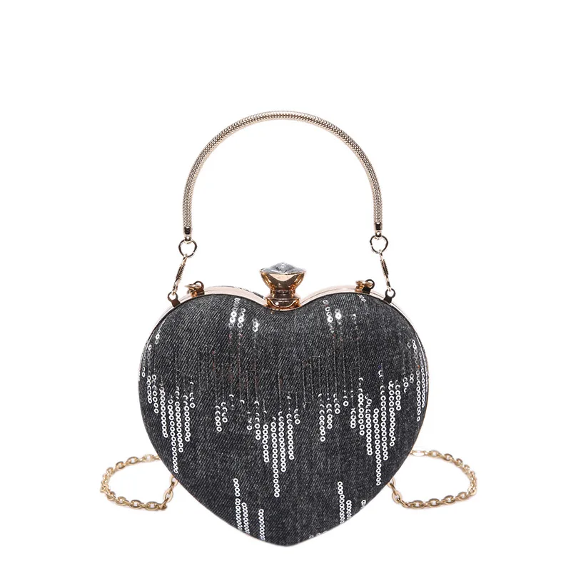 Последние популярные сумки в форме сердца роскошные с бриллиантами кошельки