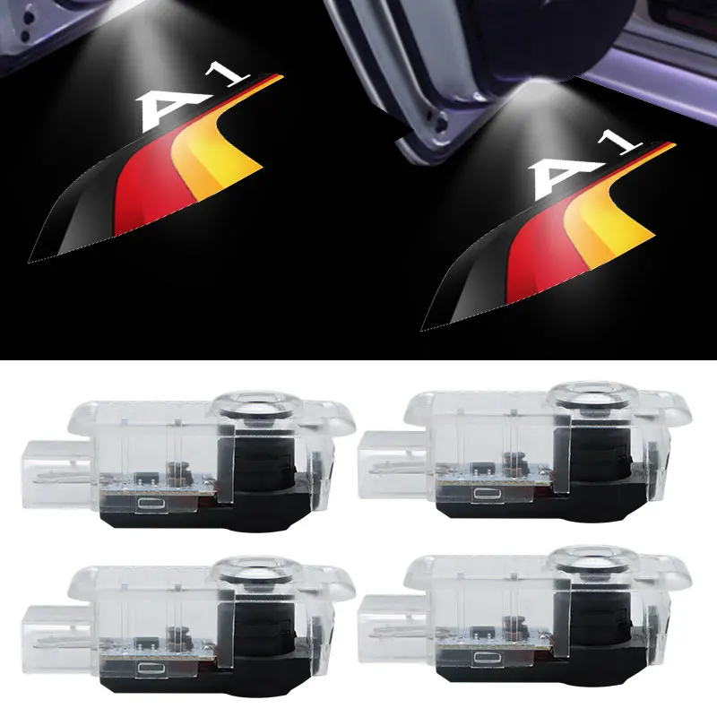 

2Pcs Car Door Welcome Light Laser Projector Lamp For A1 2012 2014 2015 2016 LED Car Door Light Ghost Shadow Light
