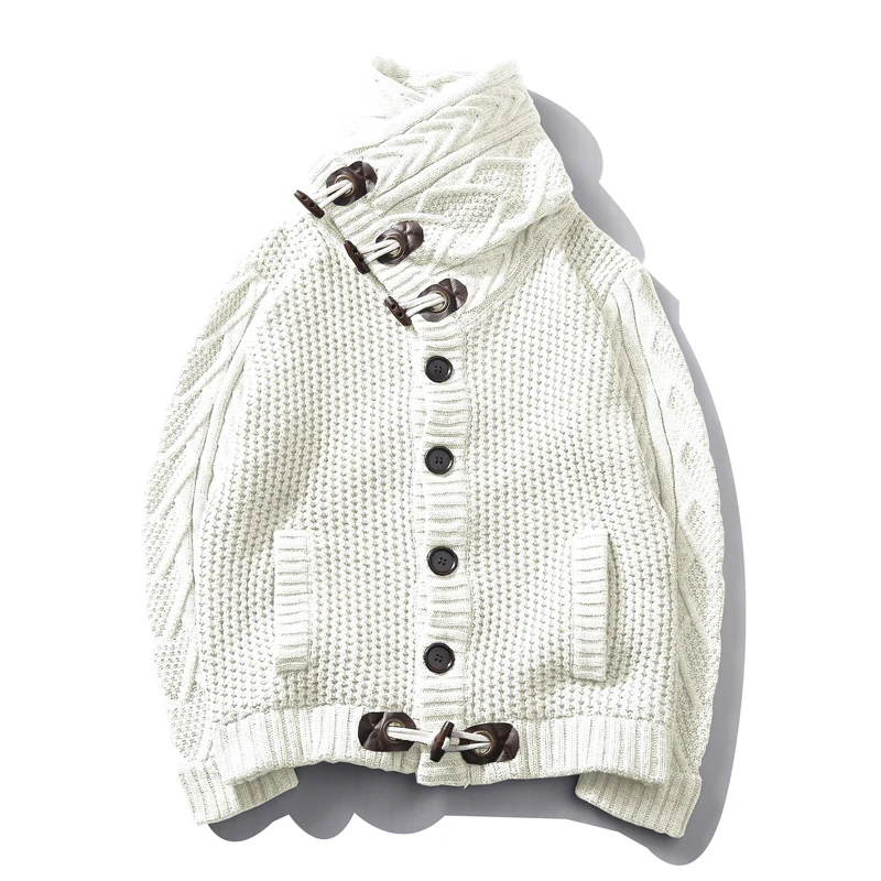 Kenntrice Men'S Sweaters Jumpers Outerwear Thermal Winter Male Fashion For Man High Collar Cardigans Casual Stylish Turtleneck