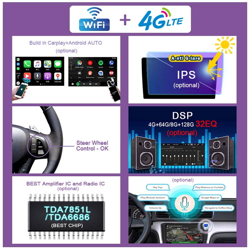 Универсальный автомобильный радиоприемник Android 11 2 din с экраном для TOYOTA RAV4 RAV 4 Camry