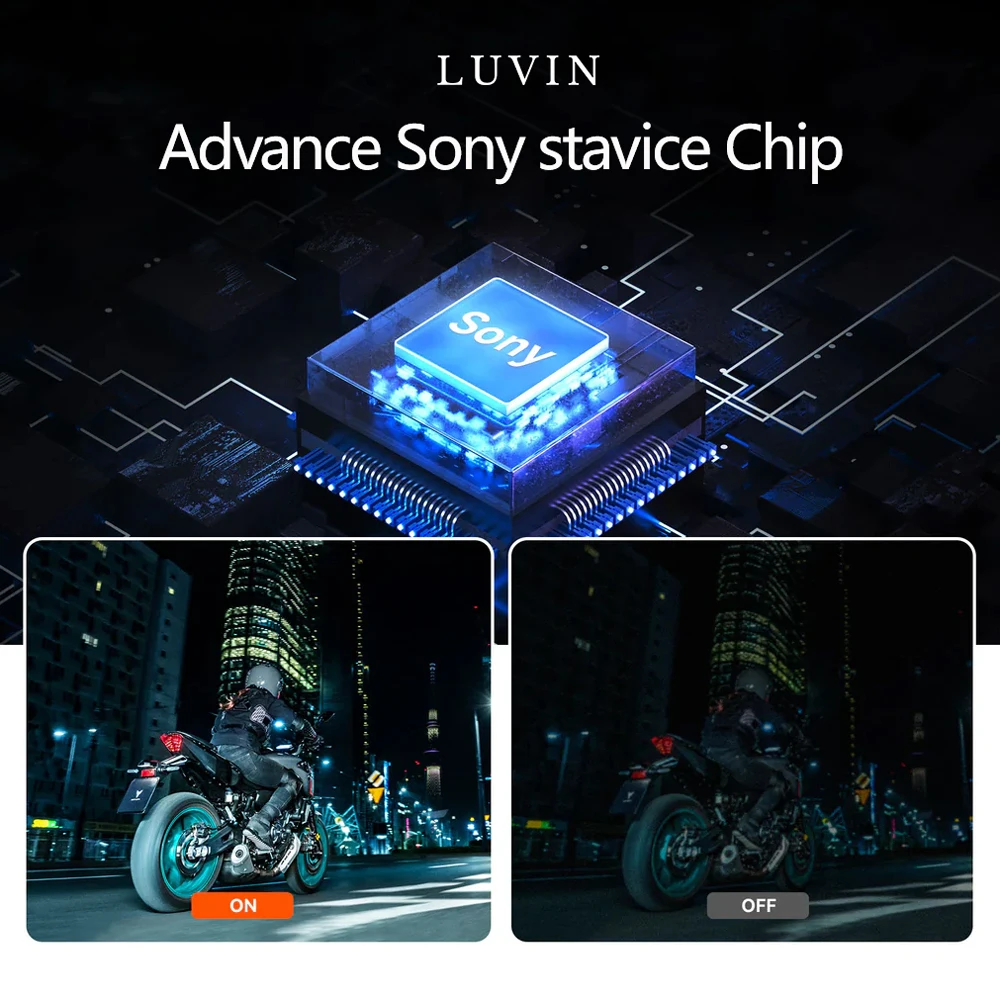 Luvin V8 Мотоциклетная видеорегистратор 2K 1440P Видеорегистратор Dvr Wi-Fi Приложение
