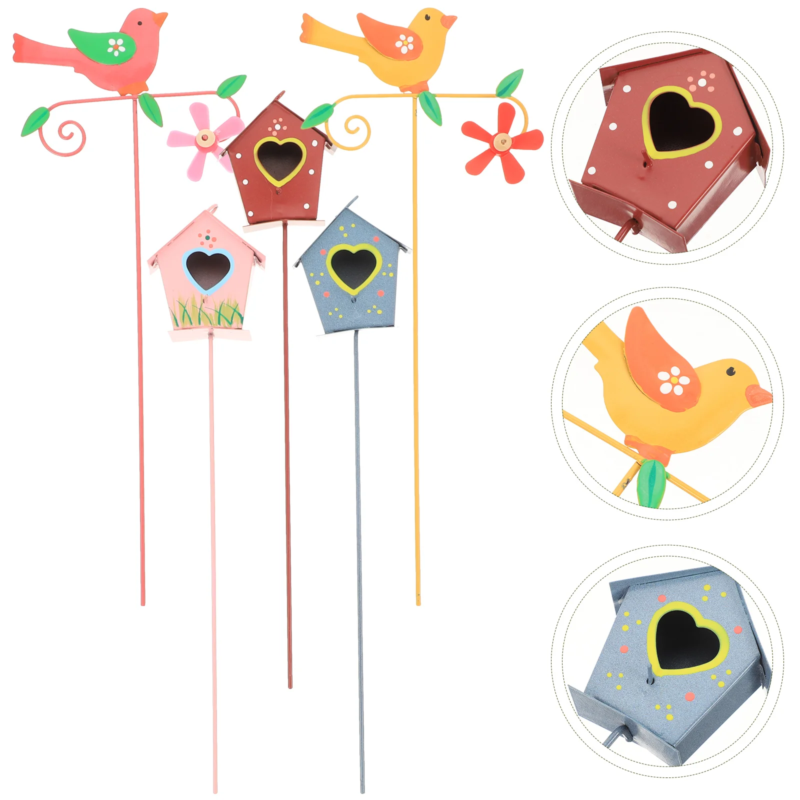 

Garden Metal Stake Decor Stick Stakes Flowerdecorative Flowers Lawn Windmill Decoration Outdoor Pot Floral Pick Pinwheels Yards