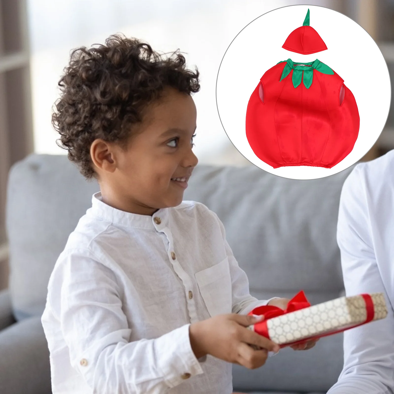 Tomato Dresses For Kidsss Infant Boys Stage Performance Costumes Clothing Unisex Dress Props Cosplay Child Festival