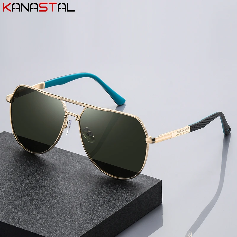 

Men Polarized Sunglasses UV400 Fashion Toad Sun Glasses Metal Double Beam Eyeglasses Frame Bike Camping Anti Glare Shade Eyewear