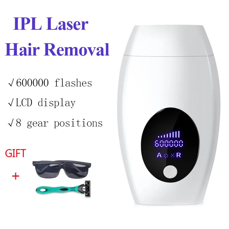 IPL Laser Hair Removal 600000 Flash Epilator LCD Display Women Men Bikini Epilator with Quartz Lamp Home Use Women's Shaver