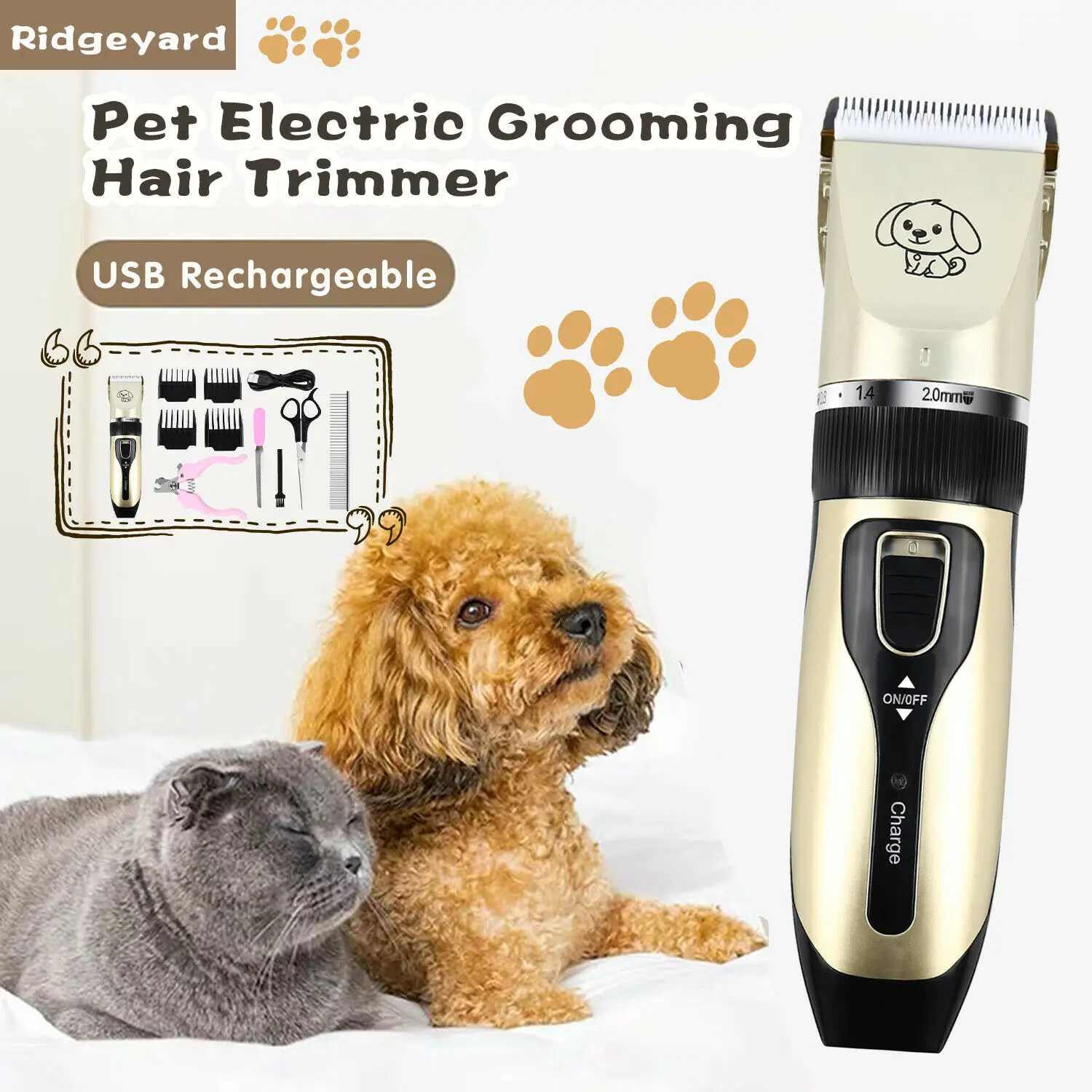 

Pet Dog Cat Grooming Clippers Hair Trimmer Groomer Shaver Razor Quiet Clipper