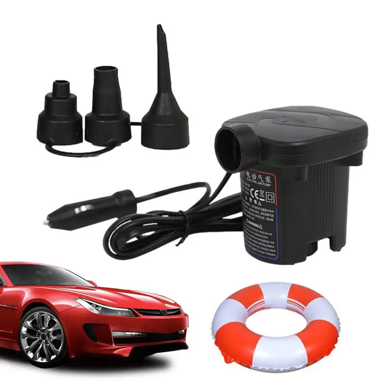 Электрический надувной насос быстрозаполняющий портативный воздушный с 3