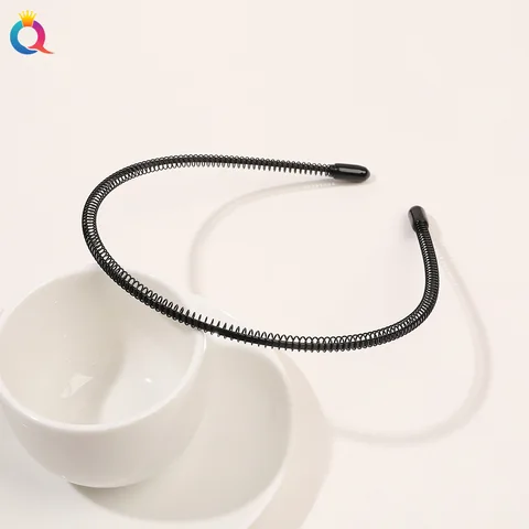 Металлическая волнистая повязка на голову черная