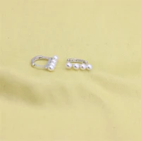 zfsilver trendy s925 silver geometric square pearl earrings ear hoop for women female charm jewelry korean statement gifts party