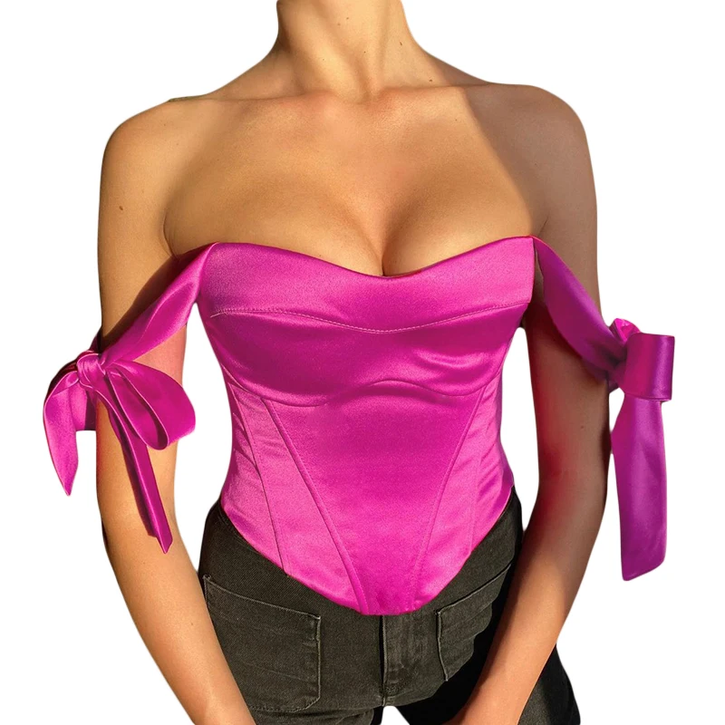 

Women Bandage Lace Up Bustier Push Up Sexy Crop Tank Cami Aesthetic Fairycore Corset Tops Camis
