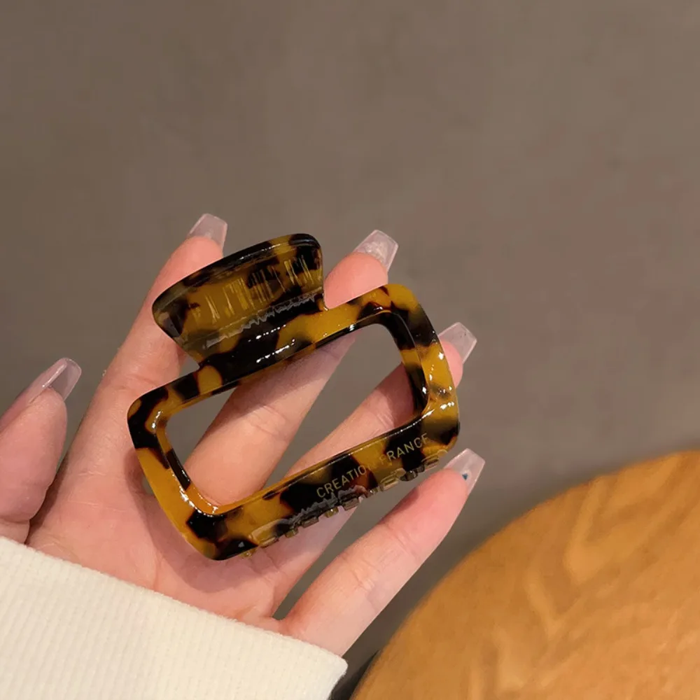 Ретро квадратный зажим для волос из ацетата прочный Стайлинг с вырезами