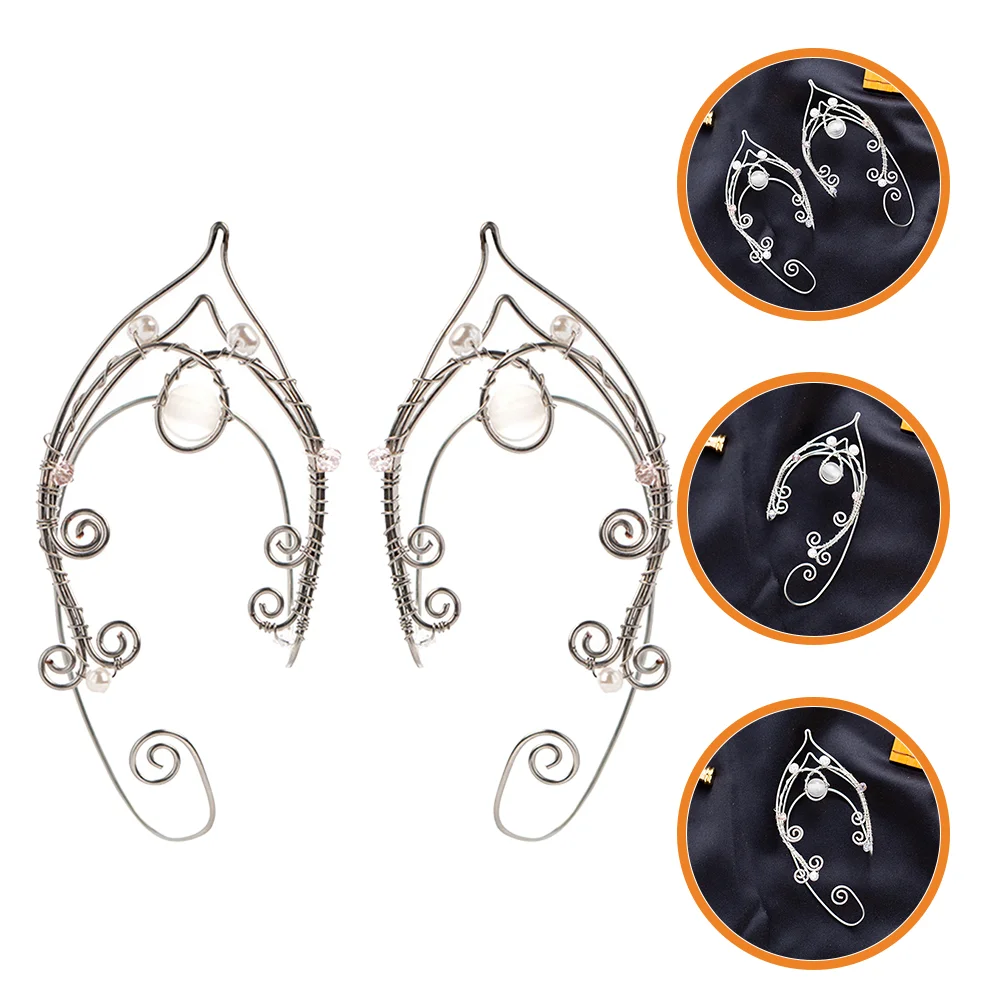 

Elf Earrings Fairy Ear Cuffs Jewelry Wing Fairy Jewelry Copper Earring Cuffs Women Pearl Decor