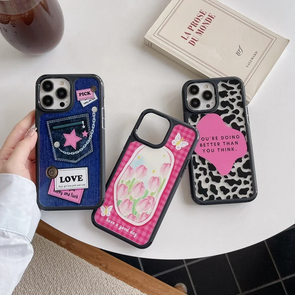 Розовый тюльпан ковбойская звезда леопардовый принт нерегулярный чехол для