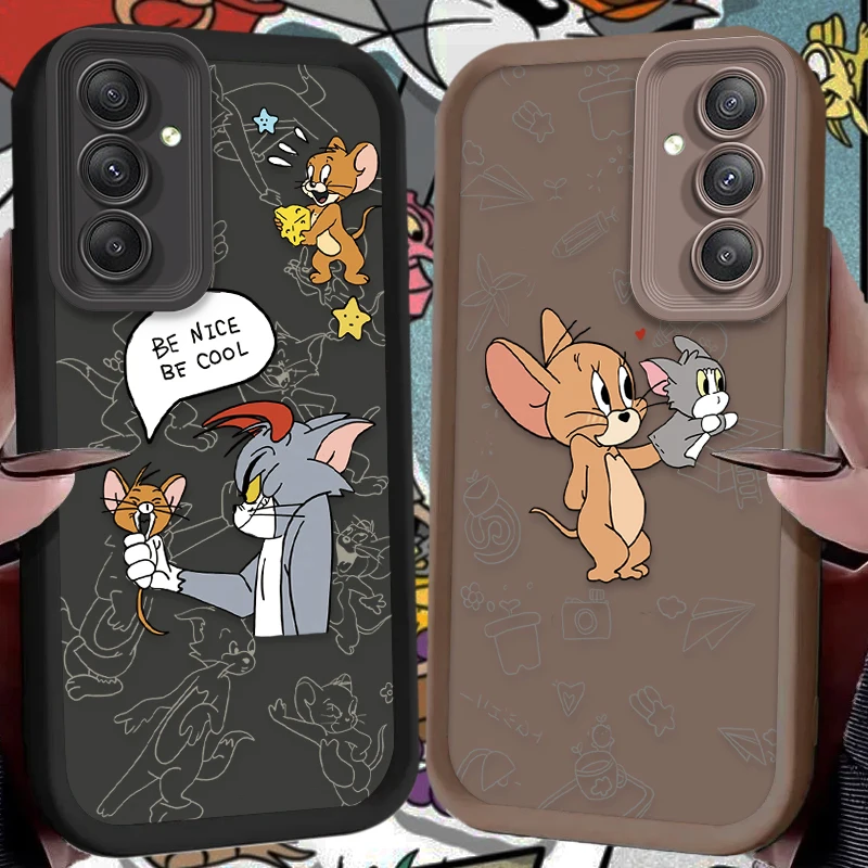 Мультяшный чехол Tom And Jerry для Samsung Galaxy A15 A55 A25 A35 A05 A05S 5G A24 A13 A23 A12 A22 A32 A52 A52S A71 A72 A51 4G