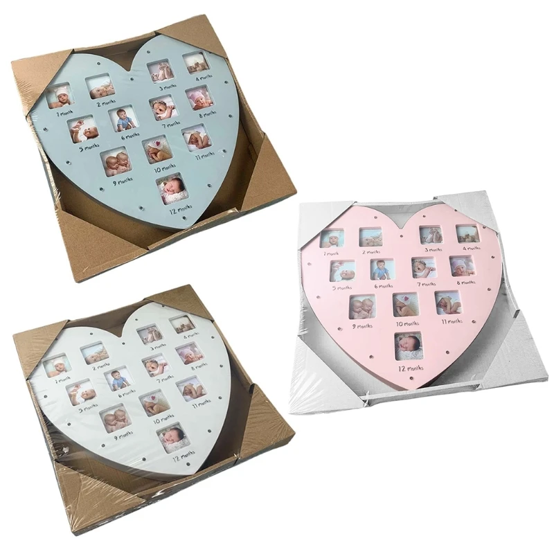 

My First Year Baby Keepsake Frame with Light 0-12 Months Love Heart Photo Frame