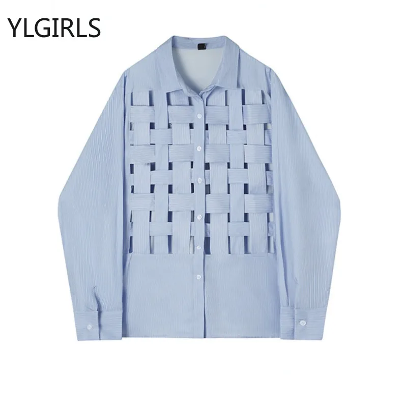 

Женская блузка в полоску, с длинным рукавом, на пуговицах