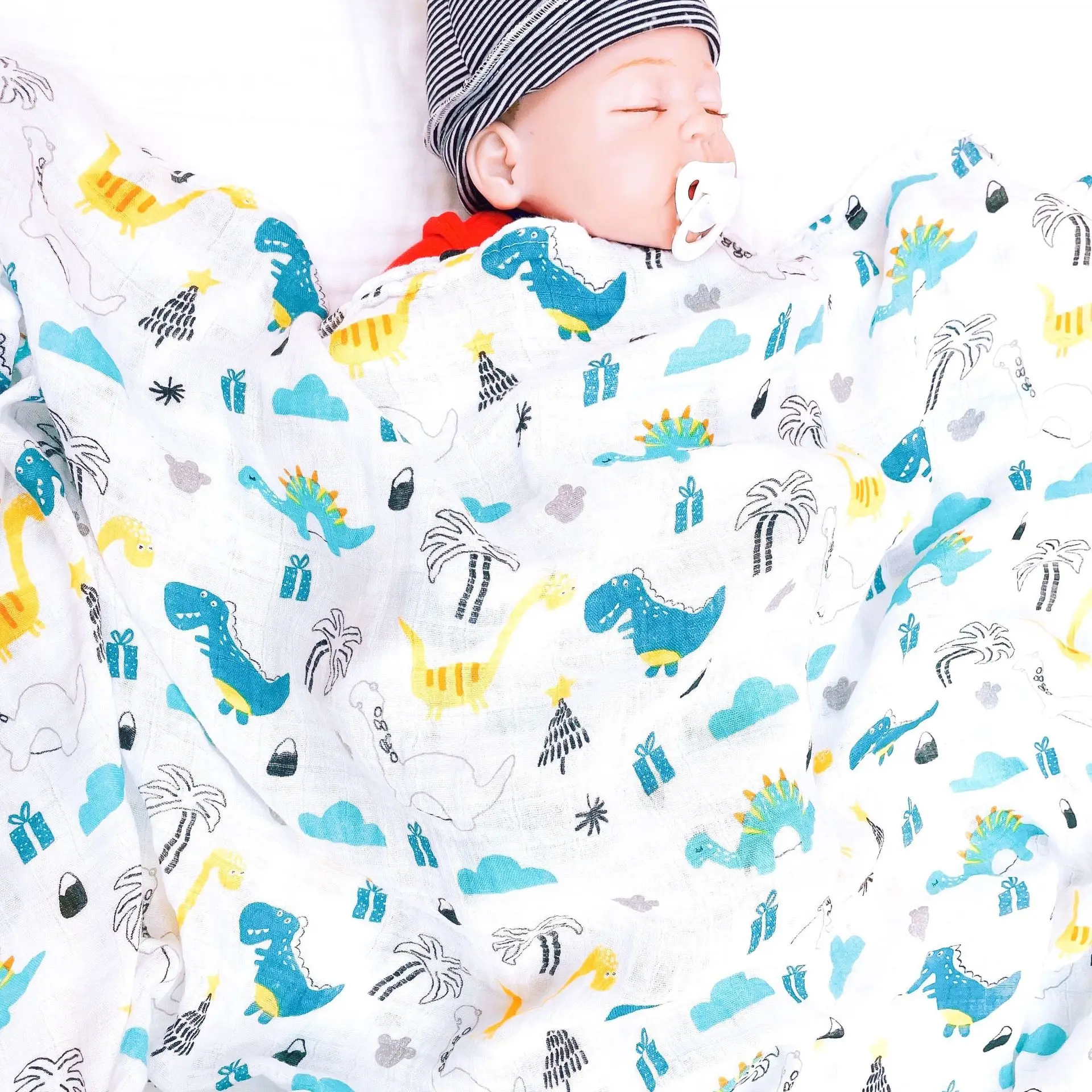 Муслиновое детское банное полотенце с двойной марлей одеяло из бамбукового