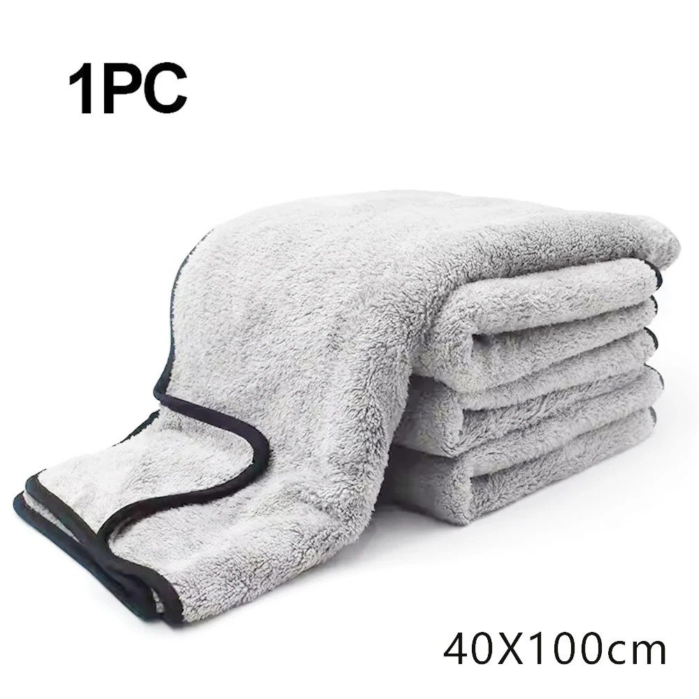 40x100 см двойные сушильные полотенца из микрофибры для мытья автомобиля супер впитывающие автоочистители из микрофибры ткань для ухода за детализацией мягкое полотенце