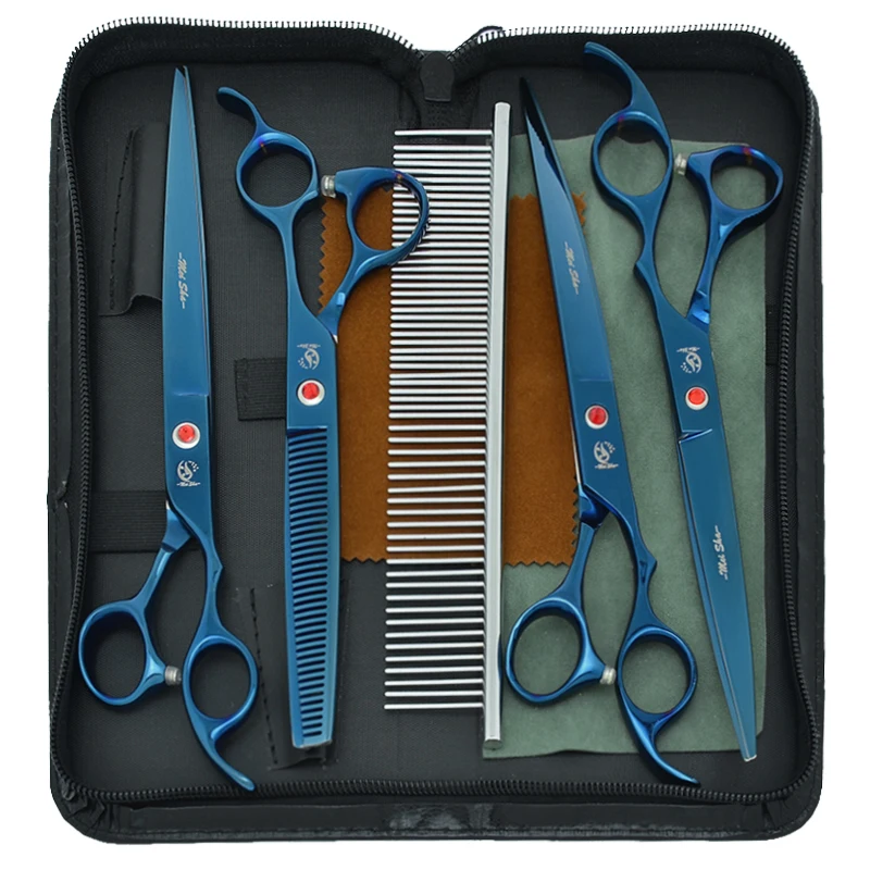 

Ножницы Meisha из японской стали для груминга домашних питомцев, профессиональные прямые изогнутые ножницы для стрижки и филировки, принадлежности для животных, 8 дюймов, B0047A