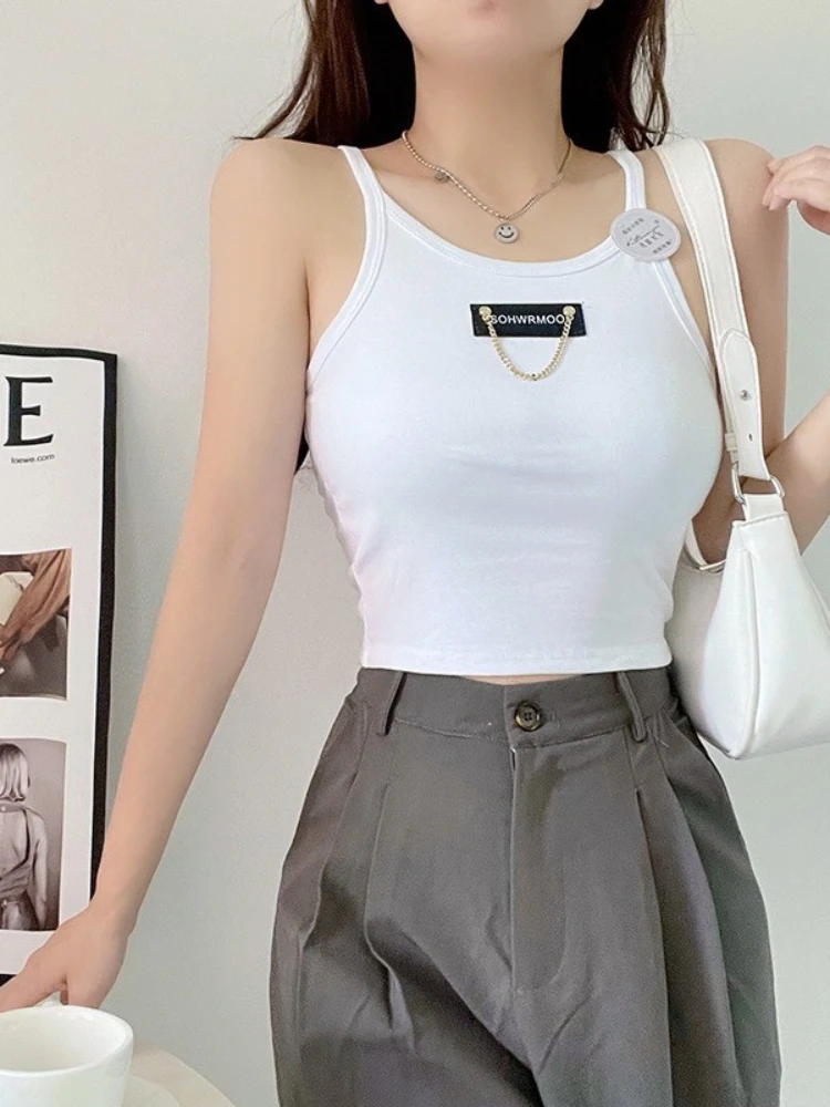 

Женский топ SVOKOR, сексуальный жилет с бюстгальтером, облегающий эластичный Топ, Короткий Повседневный жилет, эластичный Быстросохнущий жиле...