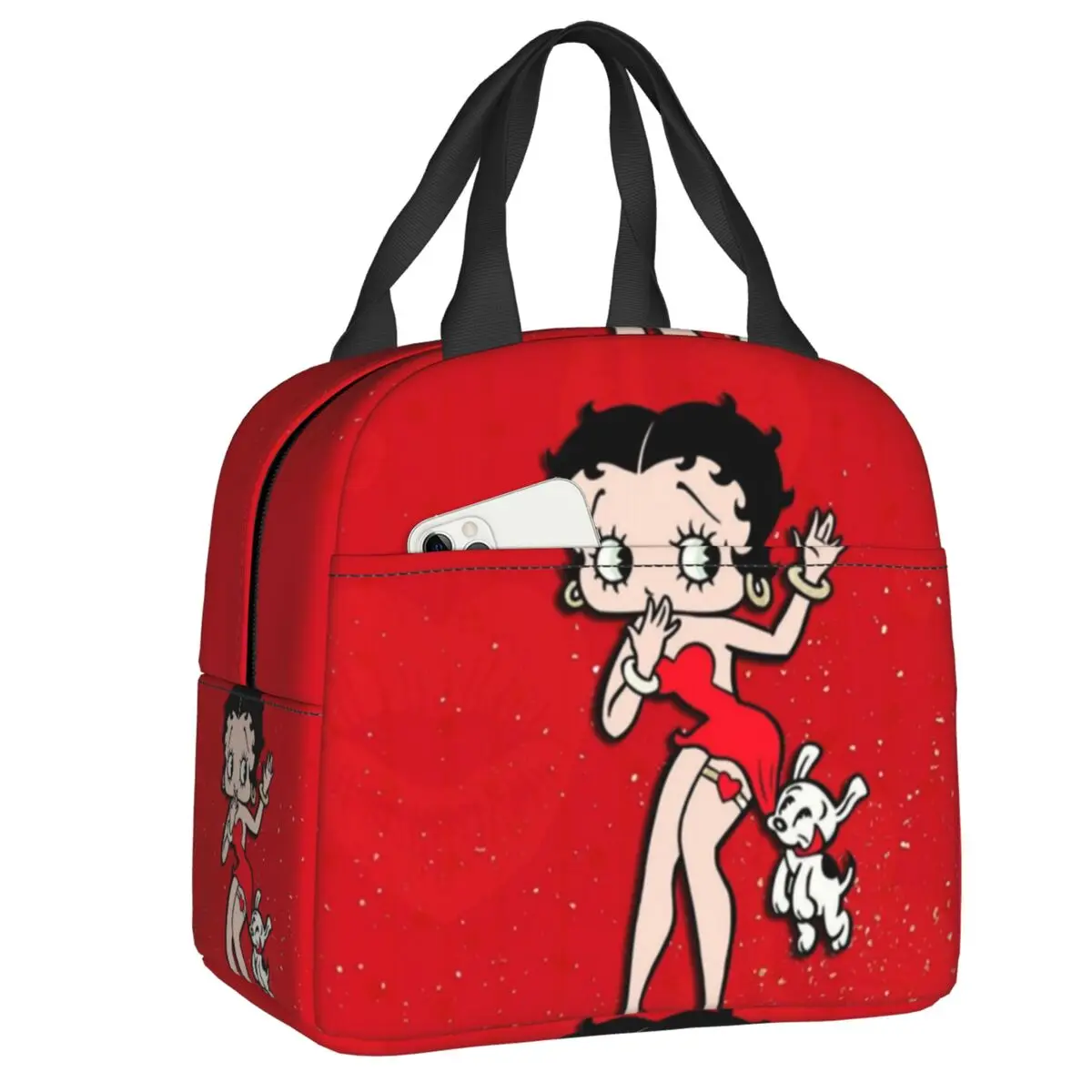 

Cartoon Girl Boop Bettys Insulated Lunch Bags for Work School Animation Portable Thermal Cooler Lunch Box Women Kids