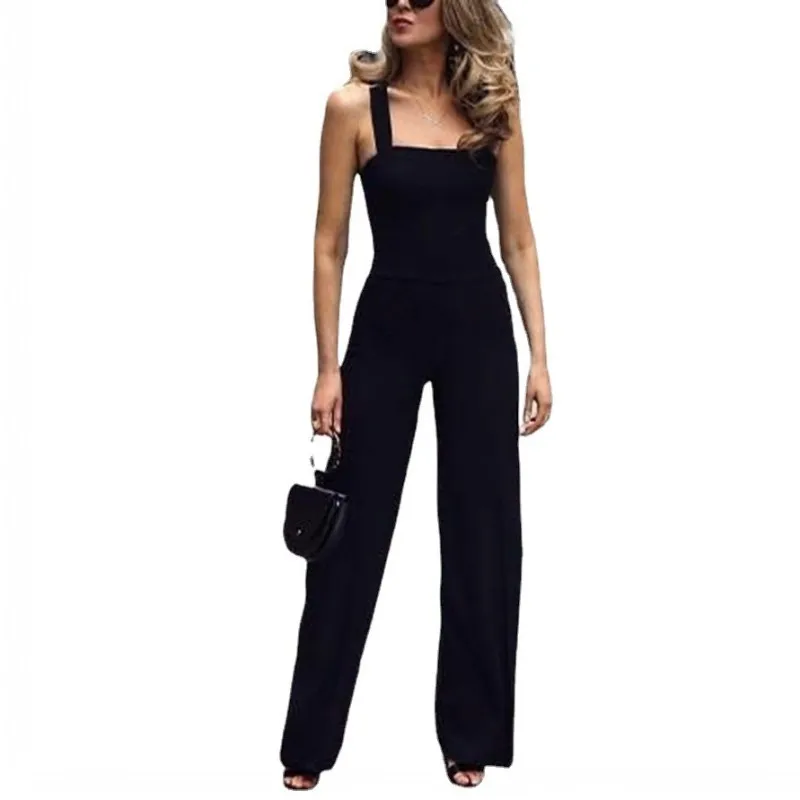 Summer Fashion Temperament Commuter Women's Sexy Backless Cross Suspender Jumpsuit Urban Casual Slim Jumpsuit Flared Trousers XL