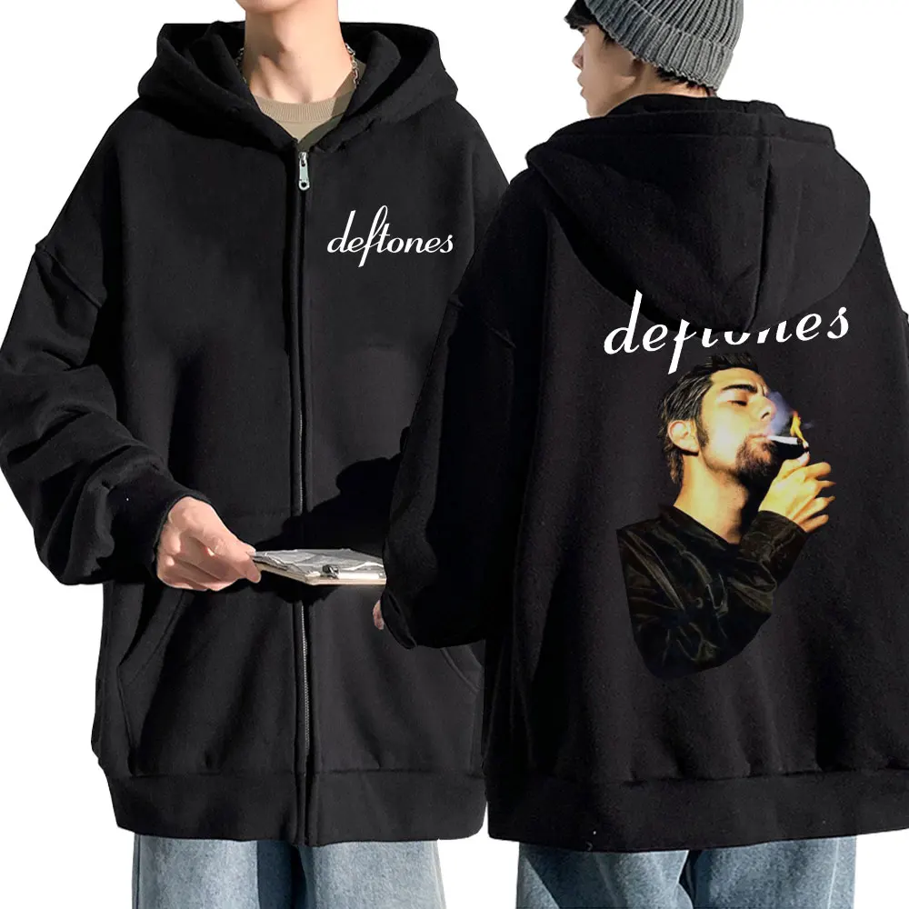 

Худи Deftones Chino Moreno, Курение на молнии, винтажная Толстовка в стиле хип-хоп, готический стиль, мужская и женская мода, флисовая уличная одежда большого размера, пальто