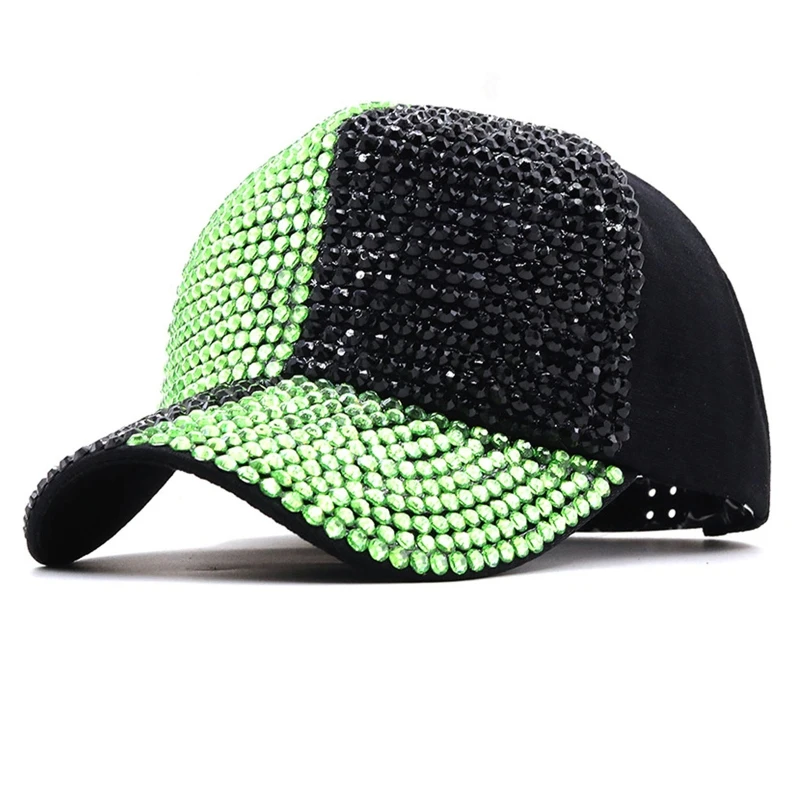 

Nightclub Bar for Rhinestone DJ Show Leisure for Sun Baseball Cap Women Cotton Breathable for Rhinestone Adjustable Cycl