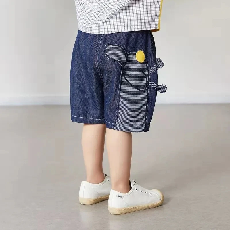 

Children's Denim Shorts baby kids Boys children's summer cotton cute clothes new embroidery loose casual pants shorts P4 620