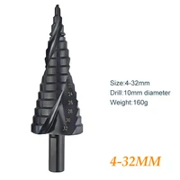 1pcs 4 32mm hss cobalt step drill bit set nitrogen high speed steel spiral for metal cone triangle shank hole cutter