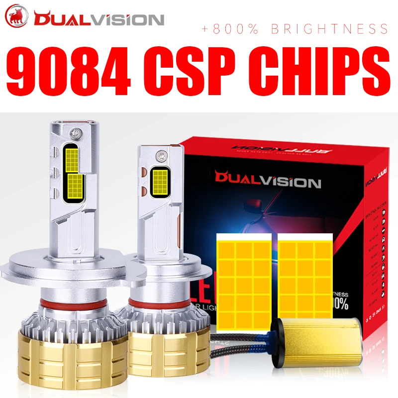 

Dualvision 2 шт. Автомобильные фары H7 LED H4 H11 Canbus H8 HB4 HB3 9005 9006 9012 HIR2 H9 H1 Led 30 шт. 9084 CSP чип противотуманные фары